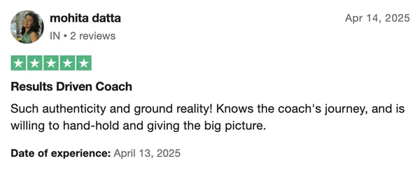 Screenshot of a member result: reviews