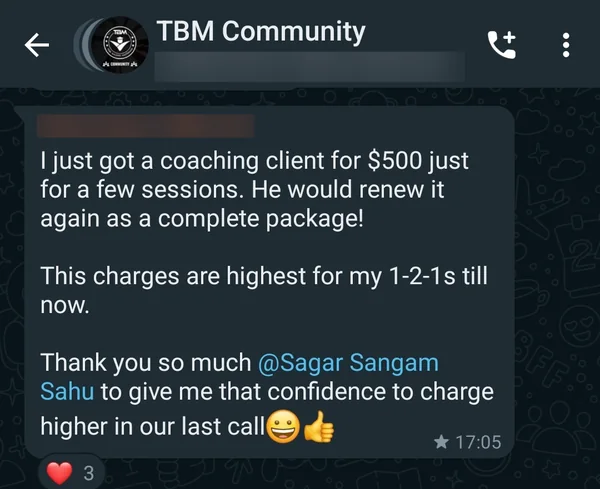 Screenshot of a member result: sales and money