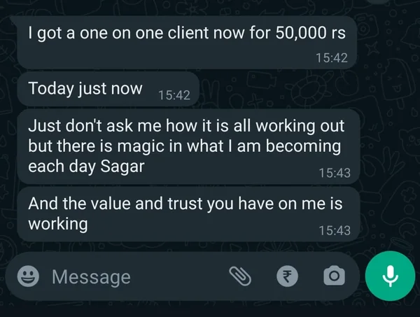 Screenshot of a member result: sales and money