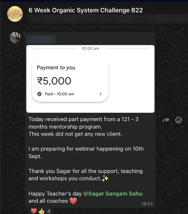 Screenshot of a member result: clients and enrollments