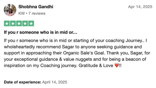 Screenshot of a member result: reviews