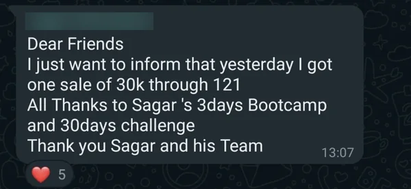 Screenshot of a member result: sales and money