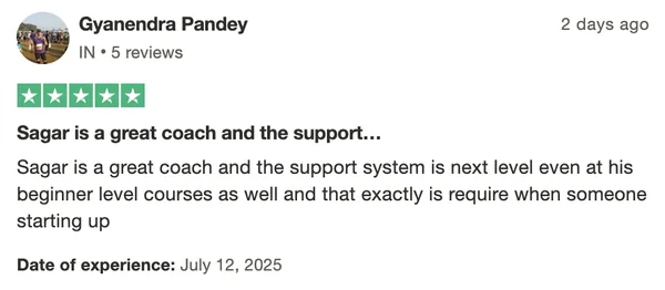 Screenshot of a member result: reviews