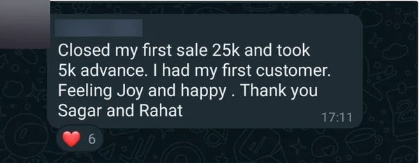 Screenshot of a member result: sales and money