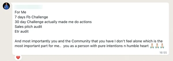 Screenshot of a member result: reviews